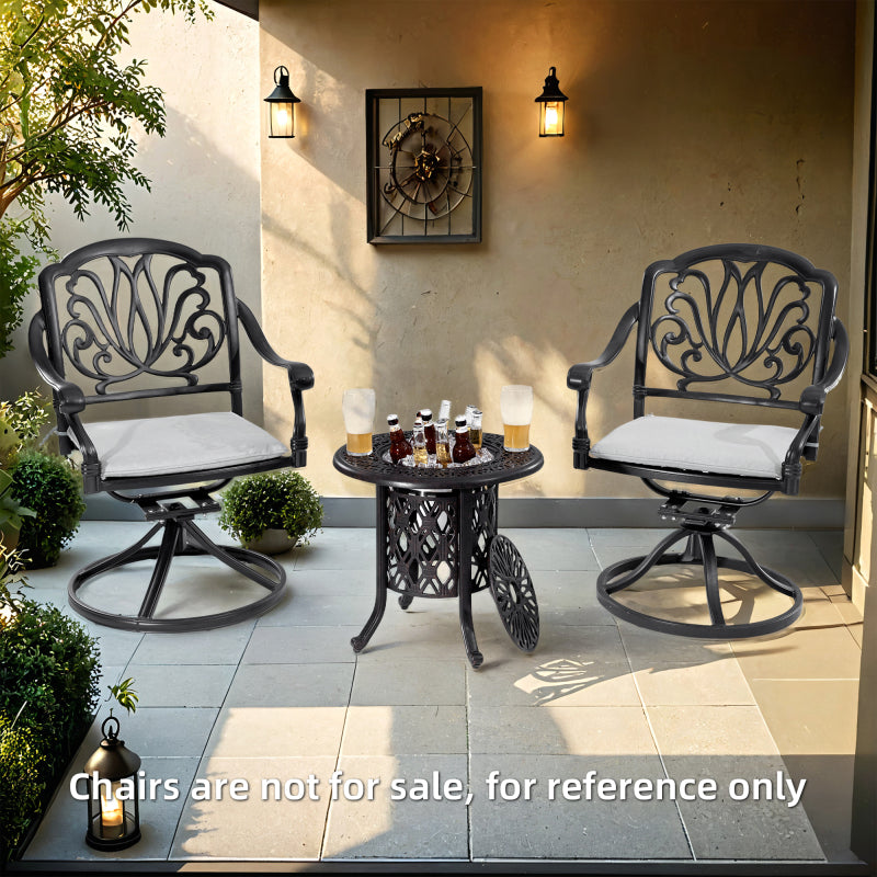 21-inch side table with removable ice bucket