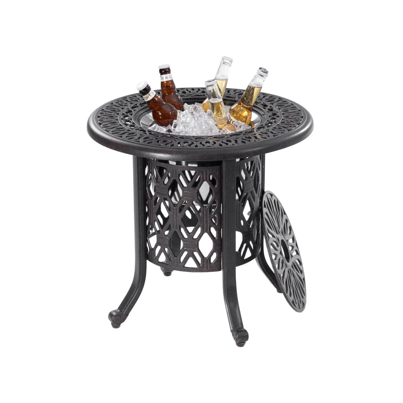 21-inch side table with removable ice bucket