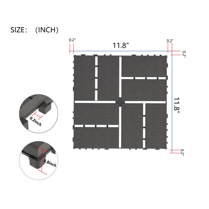44 Packaged Patio Deck Tiles - 12 “x12”