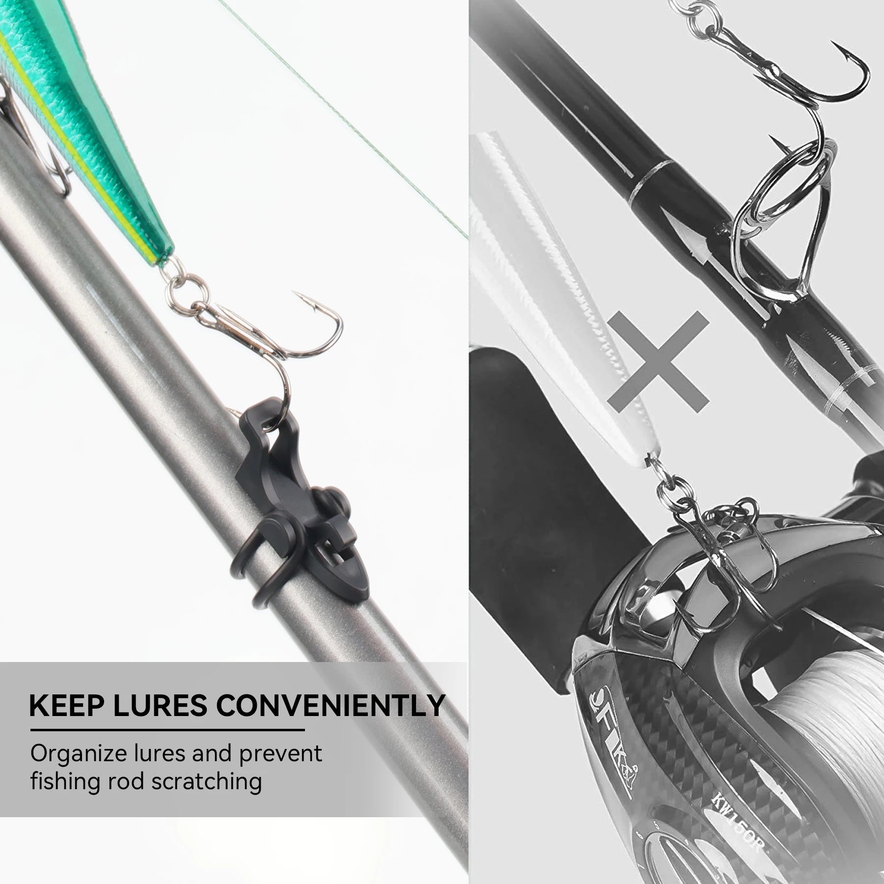 20pcs Fish Hook Holder Keeper With 40pcs Rubber Rings