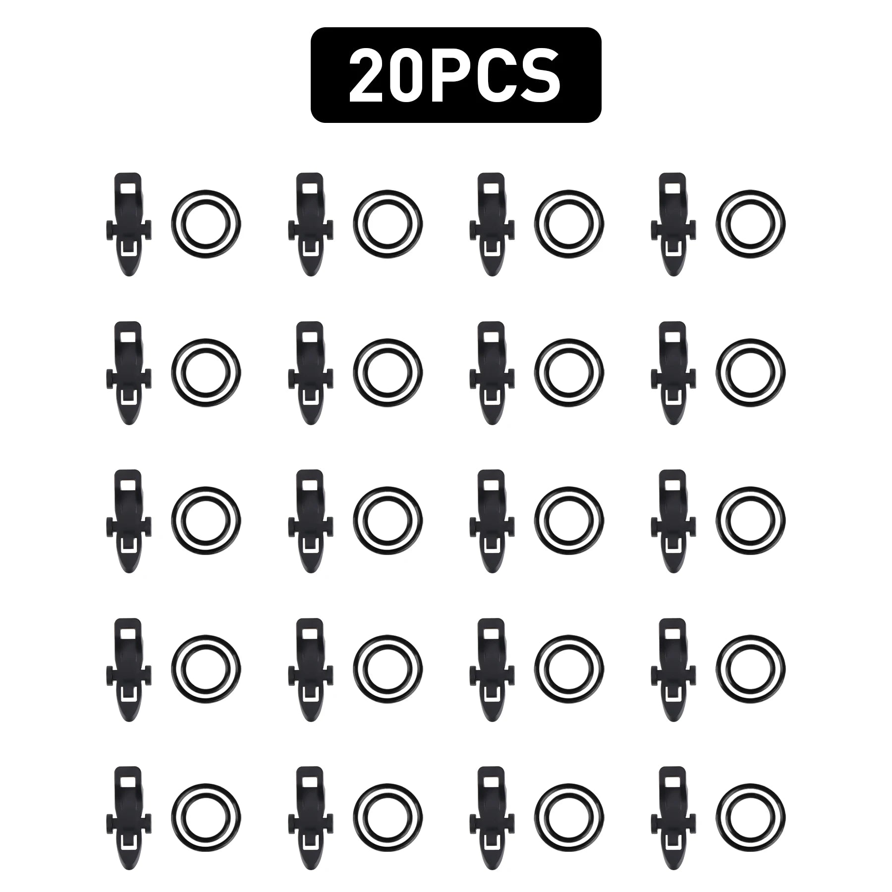 20pcs Fish Hook Holder Keeper With 40pcs Rubber Rings