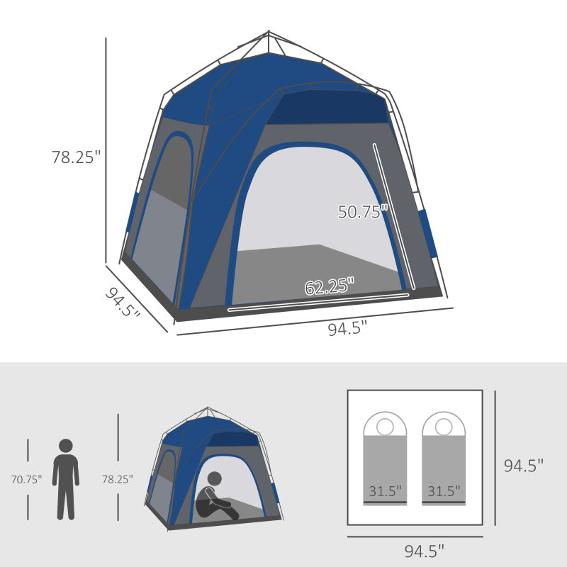 4-Person Pop-Up Tent - Quick Set-Up